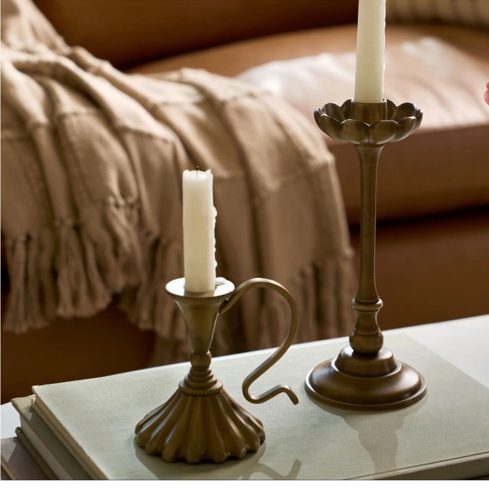 Magnolia Anna Antique Brass Taper Holder Small